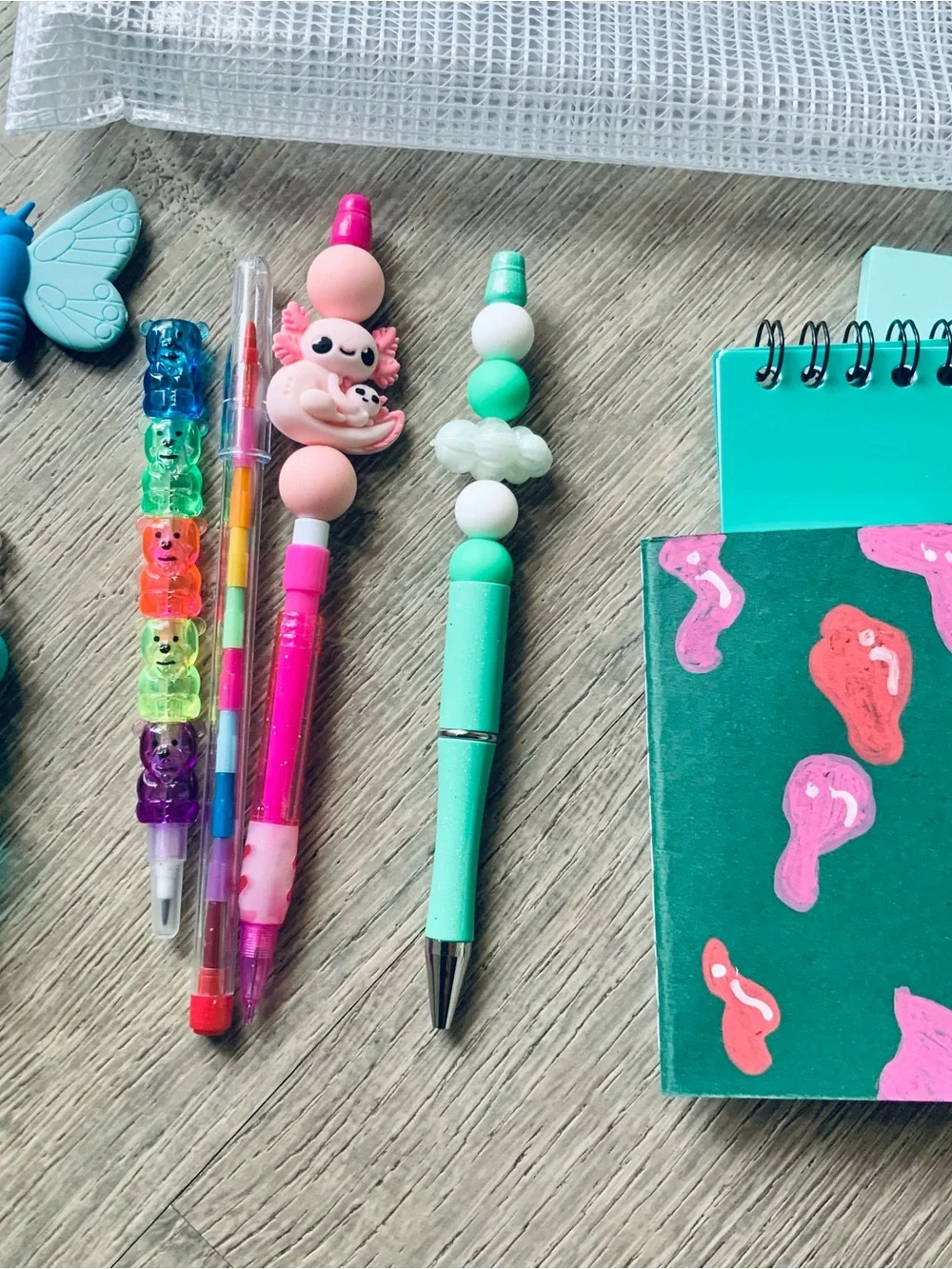 NEW📚 Homemade Crafted Beaded Pen, Pencil, & Bookmark Stationery Set OS
